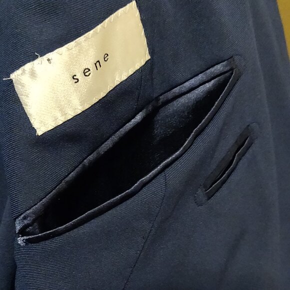 Sene Soho Flex Tech Sport Coat Stretch Blazer Navy Blue Custom Sized - Picture 5 of 6